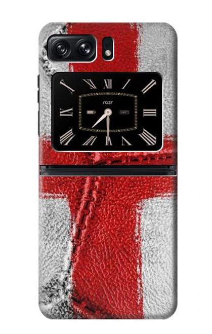 W3316 England Flag Vintage Football Graphic Hard Case and Leather Flip Case For Motorola Moto Razr 2022