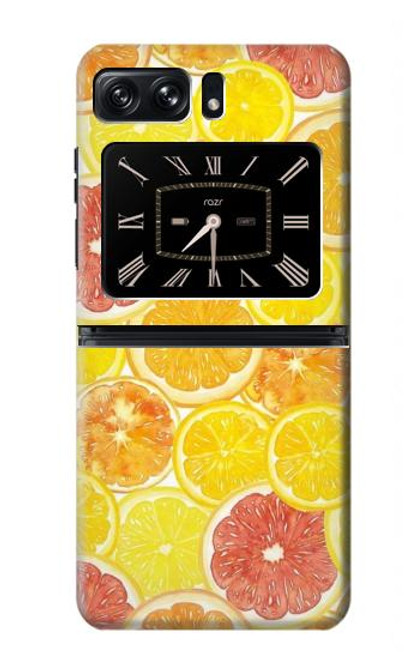 W3408 Lemon Hard Case and Leather Flip Case For Motorola Moto Razr 2022