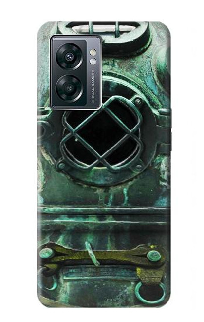 W2632 Antique Vintage Deep Sea Diver Helmet Hard Case and Leather Flip Case For OnePlus Nord N300