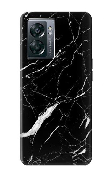 W2895 Black Marble Graphic Printed Hard Case and Leather Flip Case For OnePlus Nord N300