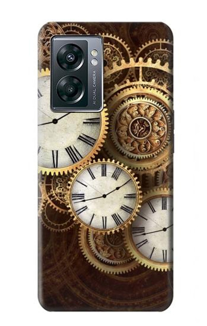 W3172 Gold Clock Live Hard Case and Leather Flip Case For OnePlus Nord N300