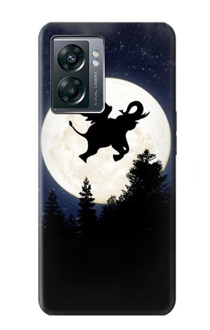 W3323 Flying Elephant Full Moon Night Hard Case and Leather Flip Case For OnePlus Nord N300