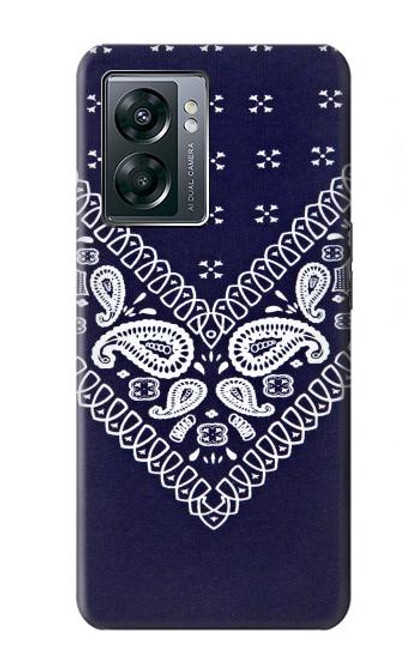 W3357 Navy Blue Bandana Pattern Hard Case and Leather Flip Case For OnePlus Nord N300