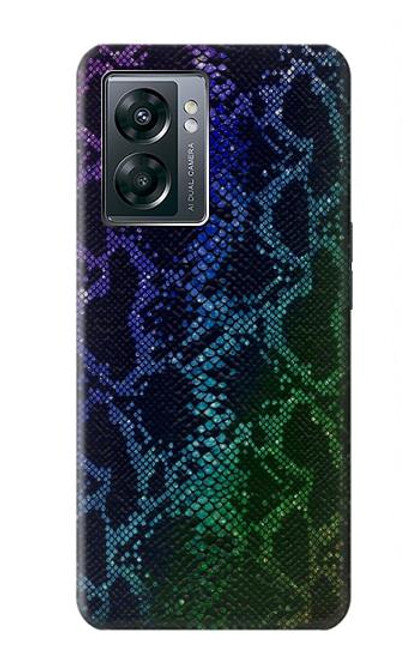 W3366 Rainbow Python Skin Graphic Print Hard Case and Leather Flip Case For OnePlus Nord N300