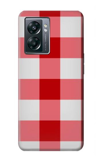 W3535 Red Gingham Hard Case and Leather Flip Case For OnePlus Nord N300