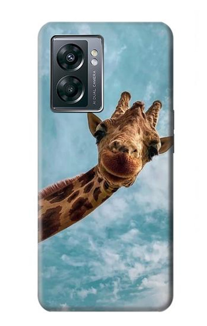 W3680 Cute Smile Giraffe Hard Case and Leather Flip Case For OnePlus Nord N300