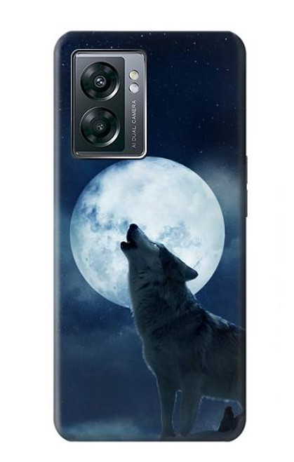 W3693 Grim White Wolf Full Moon Hard Case and Leather Flip Case For OnePlus Nord N300