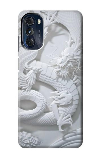 W0386 Dragon Carving Hard Case and Leather Flip Case For Motorola Moto G 5G (2023)