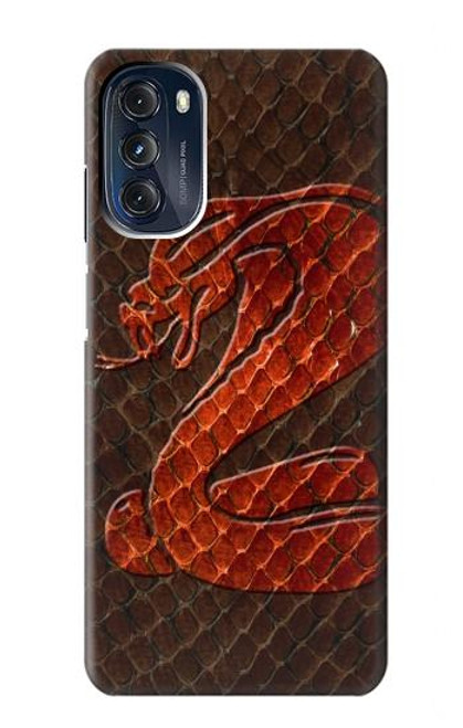 W0663 Cobra Snake Skin Hard Case and Leather Flip Case For Motorola Moto G 5G (2023)