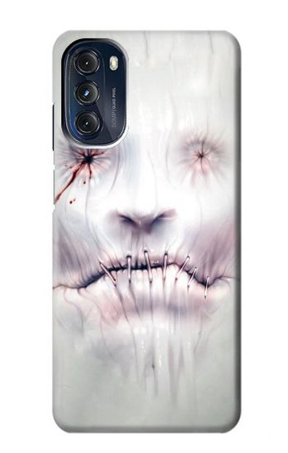 W0884 Horror Face Hard Case and Leather Flip Case For Motorola Moto G 5G (2023)