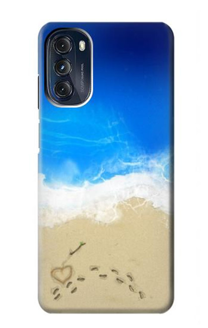 W0912 Relax Beach Hard Case and Leather Flip Case For Motorola Moto G 5G (2023)