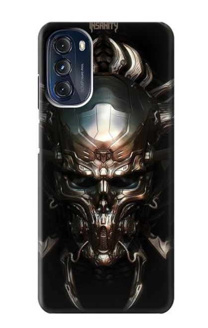 W1027 Hardcore Metal Skull Hard Case and Leather Flip Case For Motorola Moto G 5G (2023)