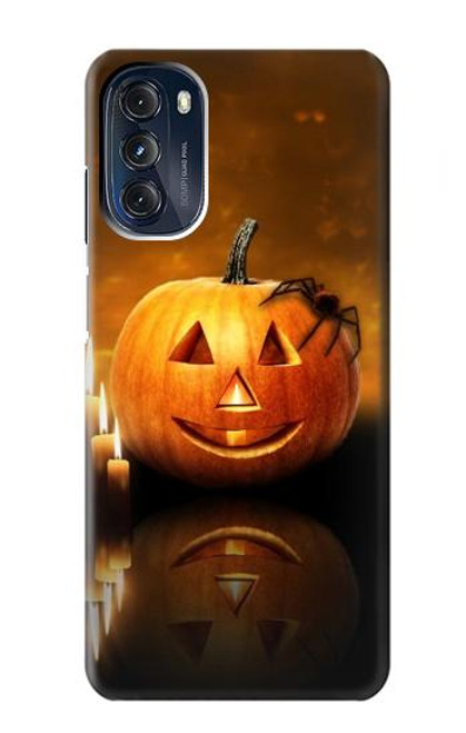 W1083 Pumpkin Spider Candles Halloween Hard Case and Leather Flip Case For Motorola Moto G 5G (2023)