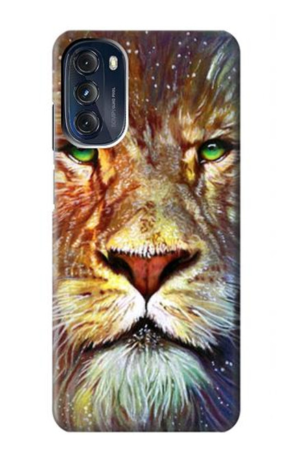 W1354 Lion Hard Case and Leather Flip Case For Motorola Moto G 5G (2023)