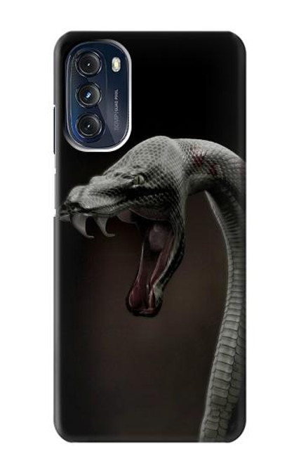 W1597 Black Mamba Snake Hard Case and Leather Flip Case For Motorola Moto G 5G (2023)