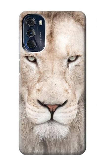 W2399 White Lion Face Hard Case and Leather Flip Case For Motorola Moto G 5G (2023)