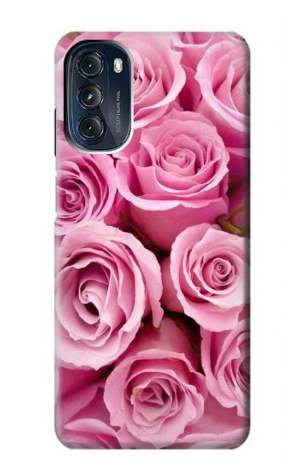 W2943 Pink Rose Hard Case and Leather Flip Case For Motorola Moto G 5G (2023)