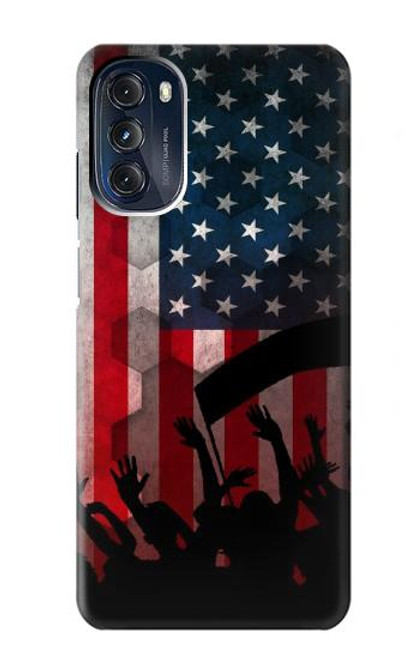 W2989 USA America Soccer Hard Case and Leather Flip Case For Motorola Moto G 5G (2023)