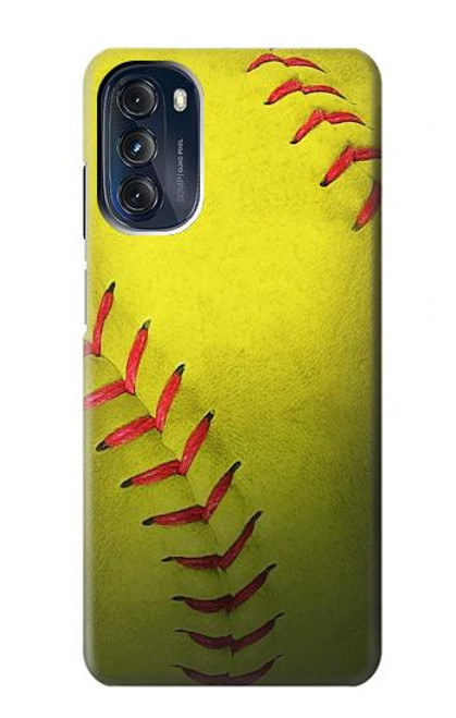 W3031 Yellow Softball Ball Hard Case and Leather Flip Case For Motorola Moto G 5G (2023)