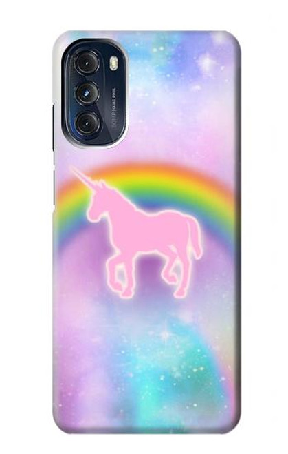 W3070 Rainbow Unicorn Pastel Sky Hard Case and Leather Flip Case For Motorola Moto G 5G (2023)