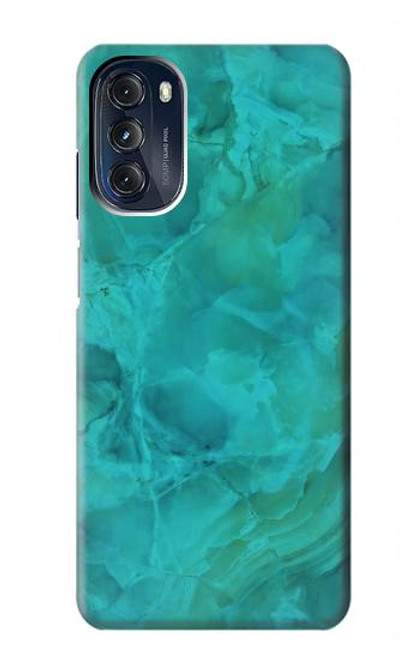 W3147 Aqua Marble Stone Hard Case and Leather Flip Case For Motorola Moto G 5G (2023)