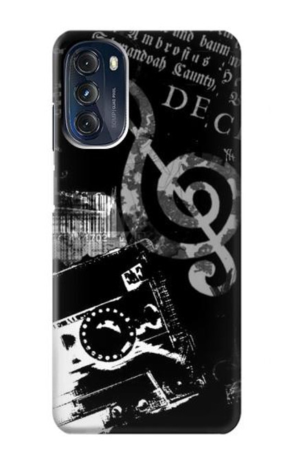 W3197 Music Cassette Note Hard Case and Leather Flip Case For Motorola Moto G 5G (2023)