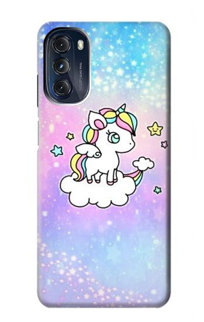 W3256 Cute Unicorn Cartoon Hard Case and Leather Flip Case For Motorola Moto G 5G (2023)