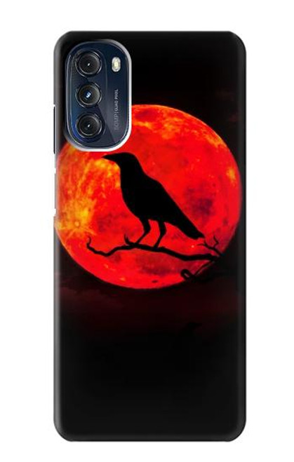 W3328 Crow Red Moon Hard Case and Leather Flip Case For Motorola Moto G 5G (2023)