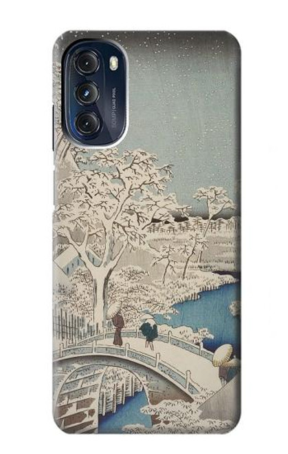 W3350 Utagawa Hiroshige Drum Bridge Yuhi Hill in Meguro Hard Case and Leather Flip Case For Motorola Moto G 5G (2023)