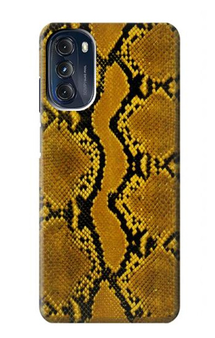 W3365 Yellow Python Skin Graphic Print Hard Case and Leather Flip Case For Motorola Moto G 5G (2023)