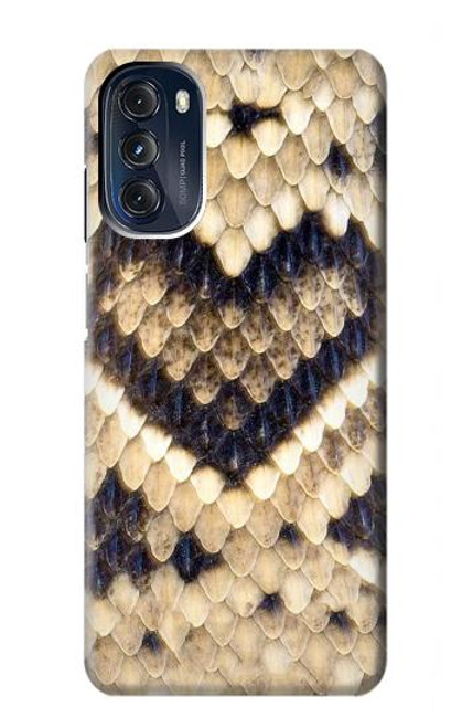 W3417 Diamond Rattle Snake Graphic Print Hard Case and Leather Flip Case For Motorola Moto G 5G (2023)