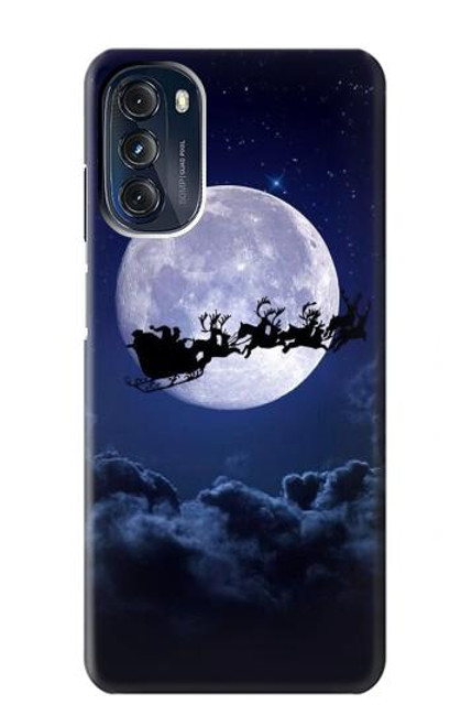 W3508 Xmas Santa Moon Hard Case and Leather Flip Case For Motorola Moto G 5G (2023)