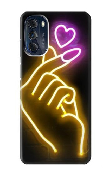 W3512 Cute Mini Heart Neon Graphic Hard Case and Leather Flip Case For Motorola Moto G 5G (2023)