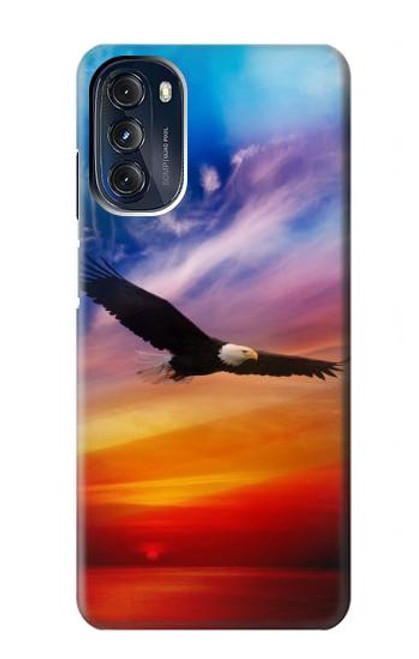 W3841 Bald Eagle Flying Colorful Sky Hard Case and Leather Flip Case For Motorola Moto G 5G (2023)
