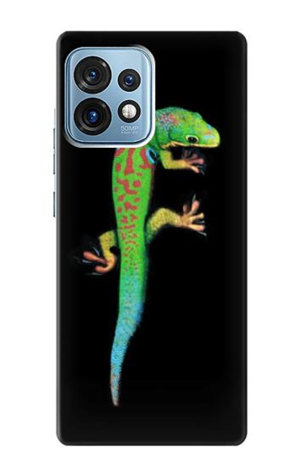 W0125 Green Madagascan Gecko Hard Case and Leather Flip Case For Motorola Edge+ (2023), X40, X40 Pro, Edge 40 Pro