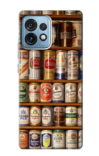 W0983 Beer Cans Collection Hard Case and Leather Flip Case For Motorola Edge+ (2023), X40, X40 Pro, Edge 40 Pro