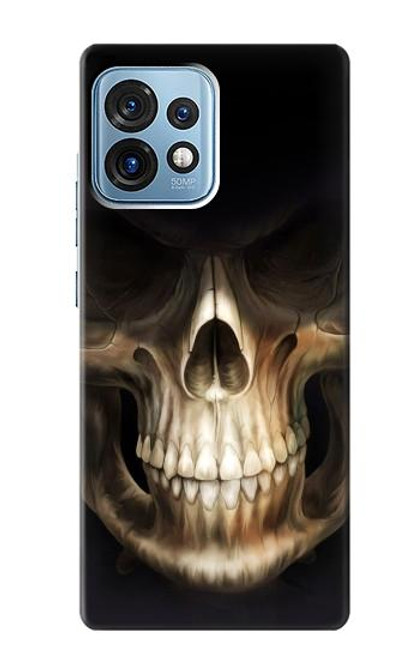 W1107 Skull Face Grim Reaper Hard Case and Leather Flip Case For Motorola Edge+ (2023), X40, X40 Pro, Edge 40 Pro