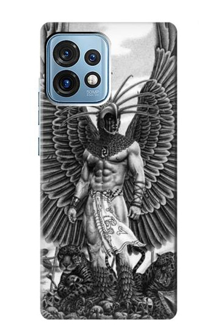 W1235 Aztec Warrior Hard Case and Leather Flip Case For Motorola Edge+ (2023), X40, X40 Pro, Edge 40 Pro