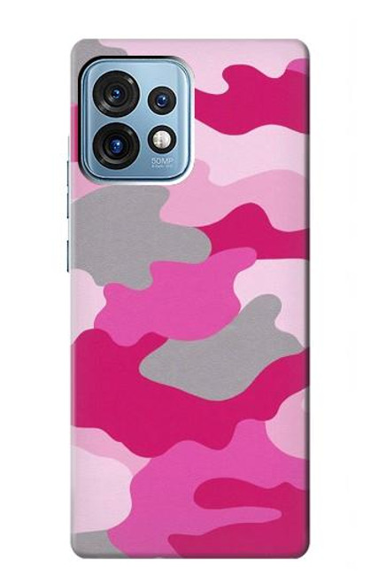 W2525 Pink Camo Camouflage Hard Case and Leather Flip Case For Motorola Edge+ (2023), X40, X40 Pro, Edge 40 Pro