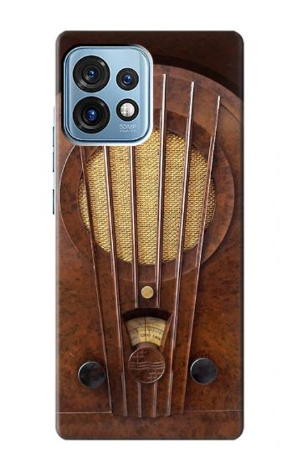 W2655 Vintage Bakelite Deco Radio Hard Case and Leather Flip Case For Motorola Edge+ (2023), X40, X40 Pro, Edge 40 Pro