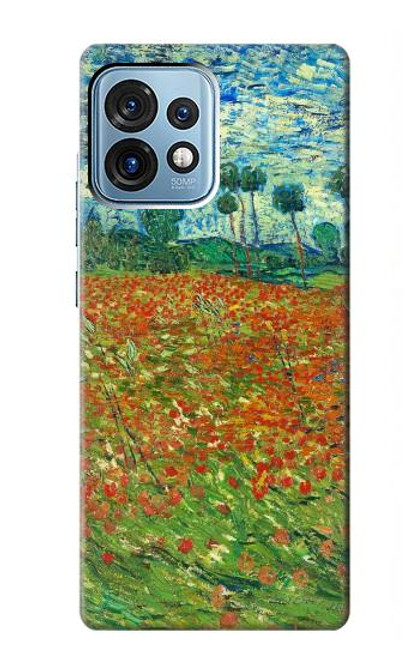 W2681 Field Of Poppies Vincent Van Gogh Hard Case and Leather Flip Case For Motorola Edge+ (2023), X40, X40 Pro, Edge 40 Pro