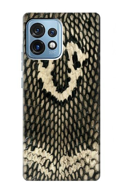 W2711 King Cobra Snake Skin Graphic Printed Hard Case and Leather Flip Case For Motorola Edge+ (2023), X40, X40 Pro, Edge 40 Pro