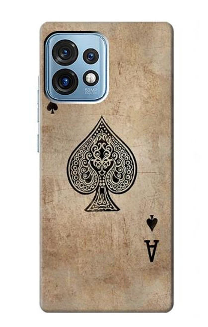 W2928 Vintage Spades Ace Card Hard Case and Leather Flip Case For Motorola Edge+ (2023), X40, X40 Pro, Edge 40 Pro