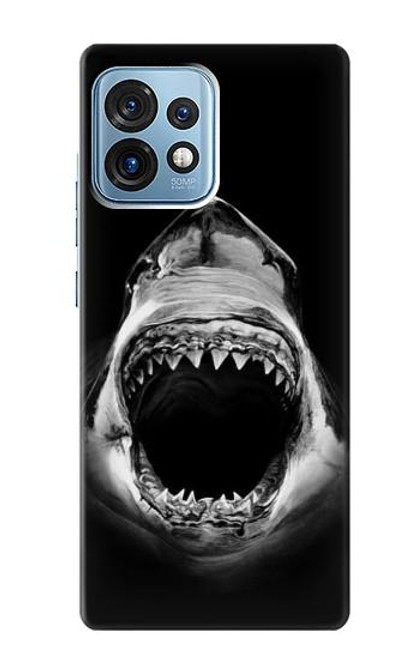 W3100 Great White Shark Hard Case and Leather Flip Case For Motorola Edge+ (2023), X40, X40 Pro, Edge 40 Pro