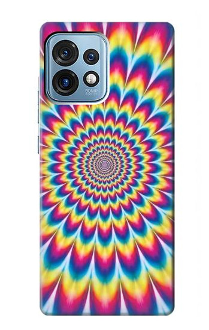 W3162 Colorful Psychedelic Hard Case and Leather Flip Case For Motorola Edge+ (2023), X40, X40 Pro, Edge 40 Pro