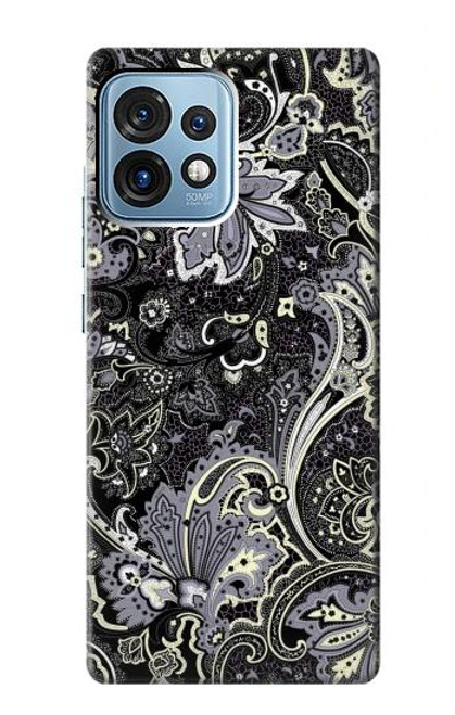 W3251 Batik Flower Pattern Hard Case and Leather Flip Case For Motorola Edge+ (2023), X40, X40 Pro, Edge 40 Pro