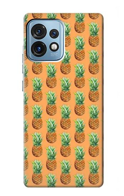 W3258 Pineapple Pattern Hard Case and Leather Flip Case For Motorola Edge+ (2023), X40, X40 Pro, Edge 40 Pro