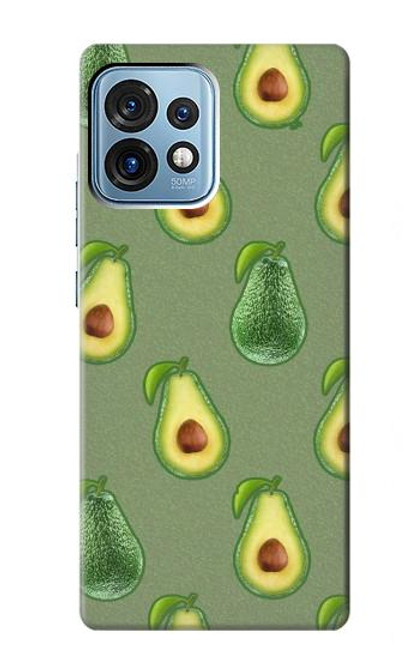 W3285 Avocado Fruit Pattern Hard Case and Leather Flip Case For Motorola Edge+ (2023), X40, X40 Pro, Edge 40 Pro