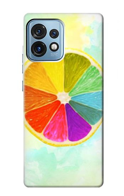 W3493 Colorful Lemon Hard Case and Leather Flip Case For Motorola Edge+ (2023), X40, X40 Pro, Edge 40 Pro