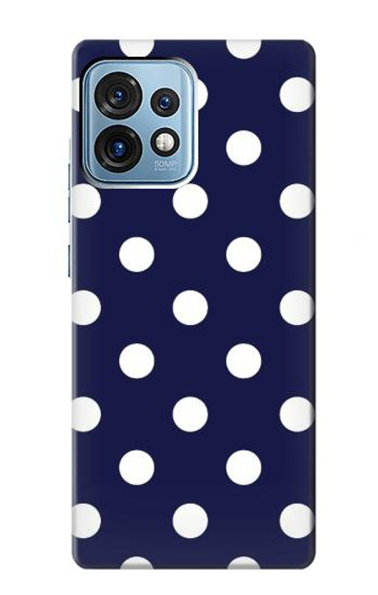 W3533 Blue Polka Dot Hard Case and Leather Flip Case For Motorola Edge+ (2023), X40, X40 Pro, Edge 40 Pro